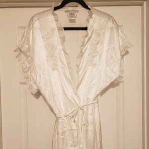 Bridal White Satin Robe